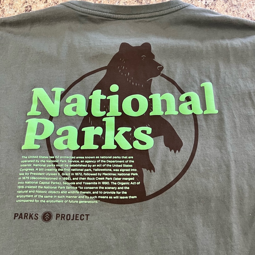 National Parks Project Olive Green Men's Bear nature shirt XXL